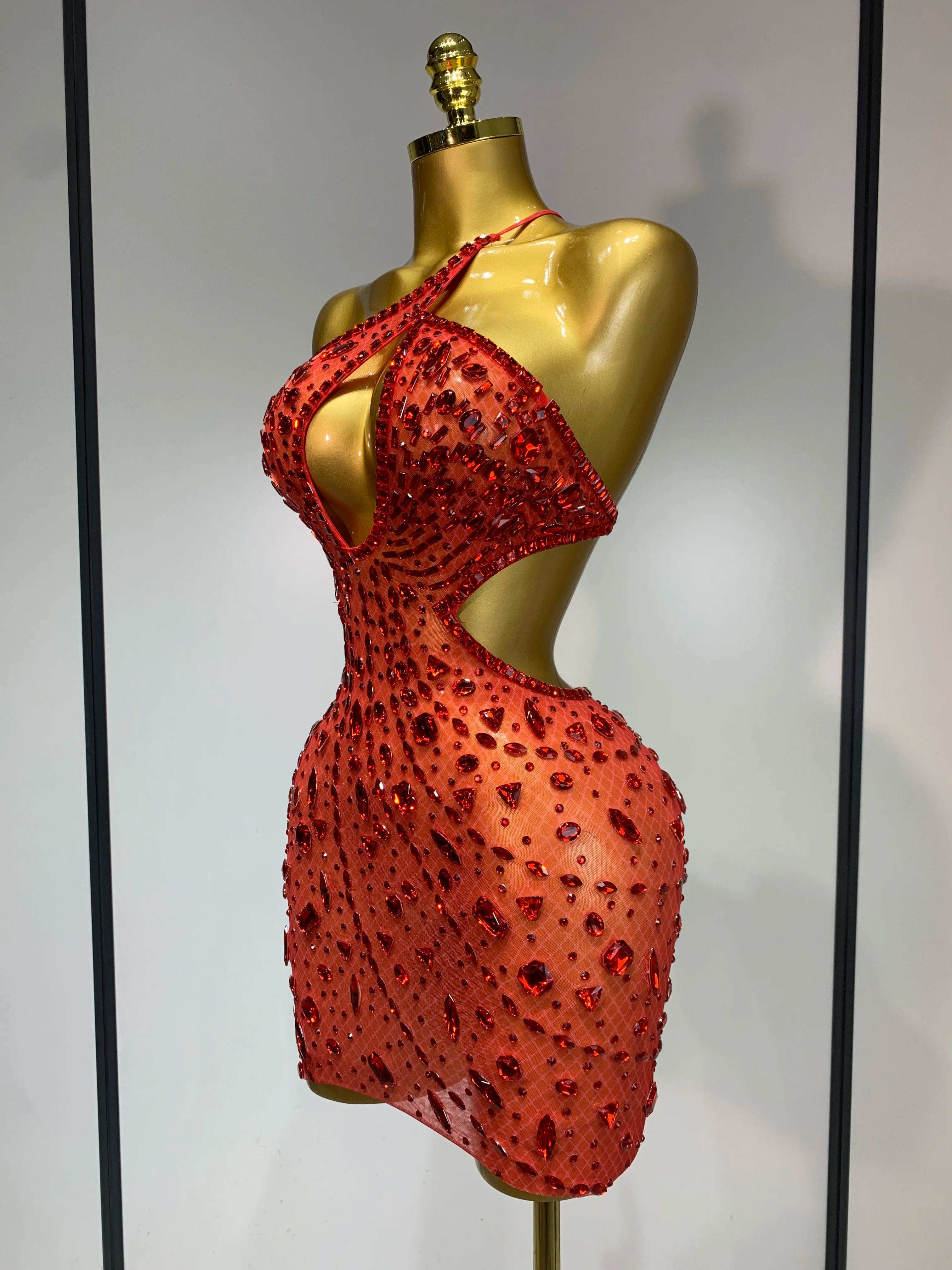 See Through Sparkly Diamond Dress