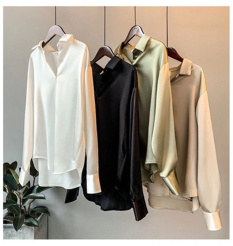 Casual Office Lady Silk Blouses