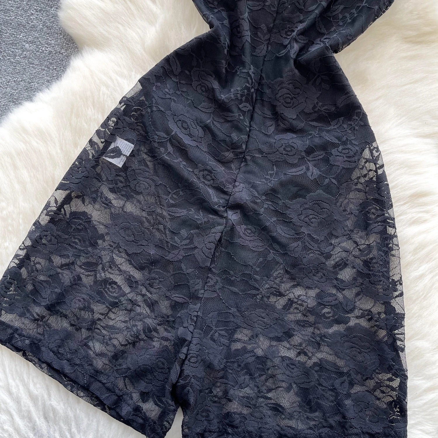 Sleeveless Sheer Hollow Out Bodycon Rompers Lace Playsuits
