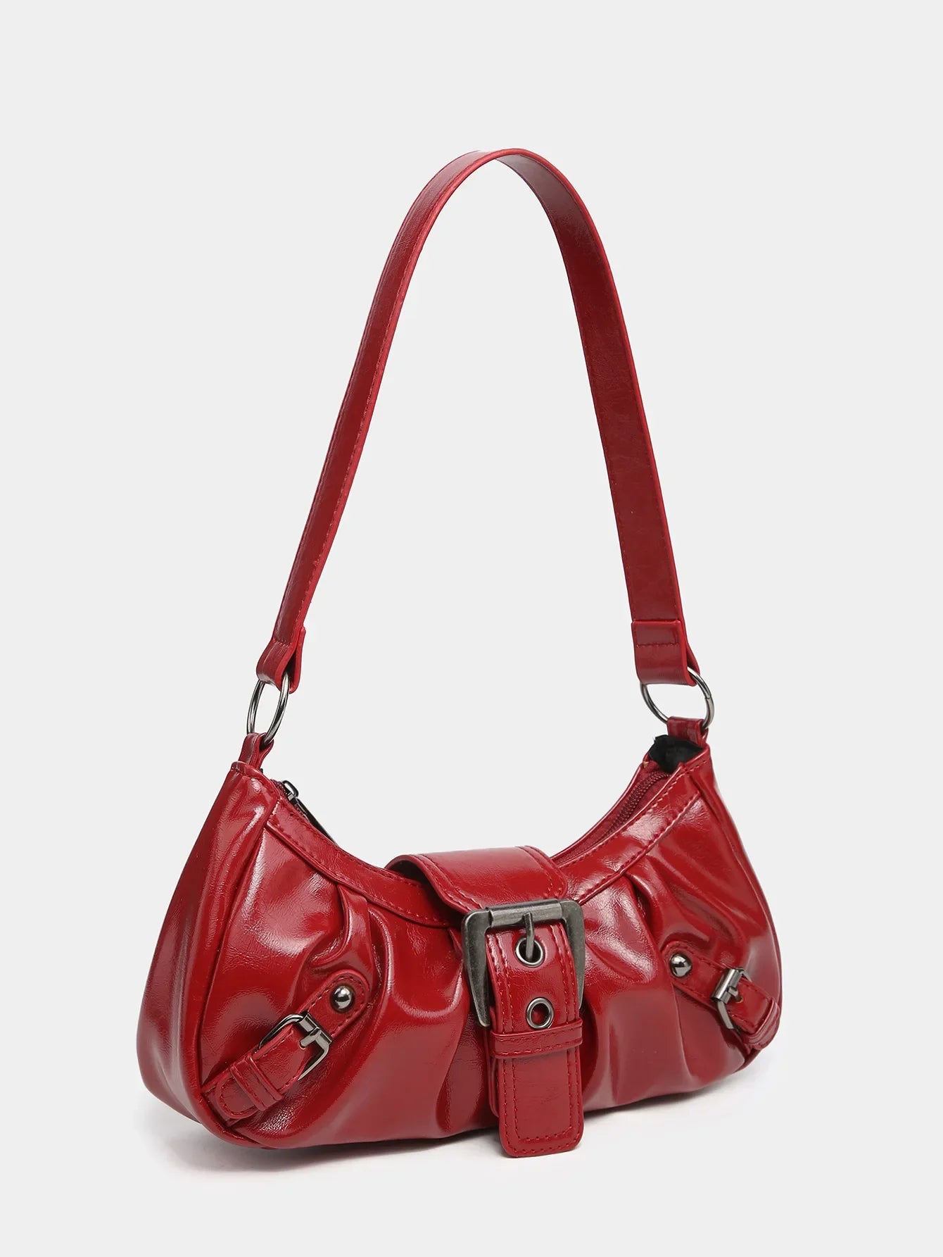 Vintage Leather Y2K Retro Rivet Belt Shoulder Handbag