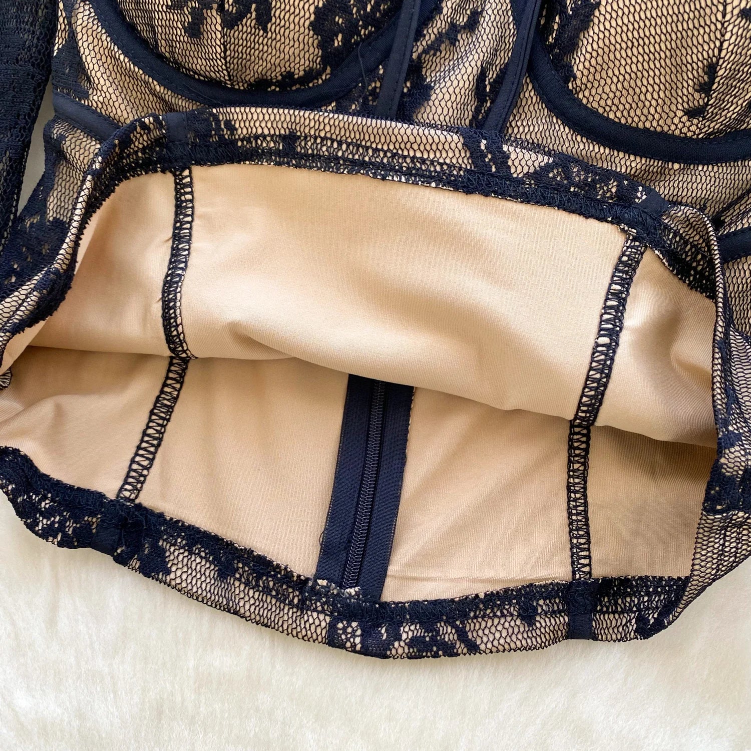 Lace Long Sleeves Sheer Blouse