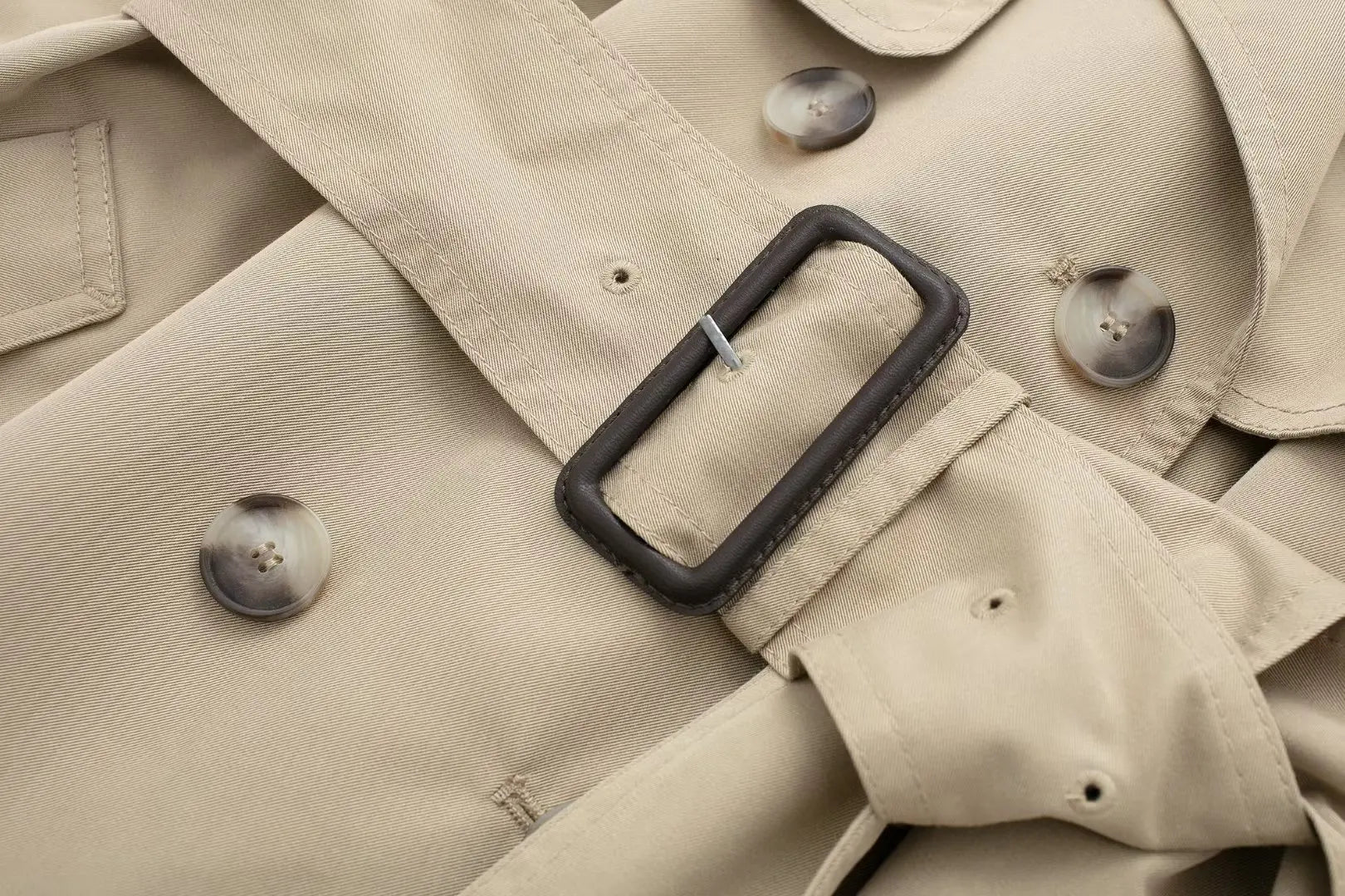 Slim Turn-Down Long Sleeve Trench Coats