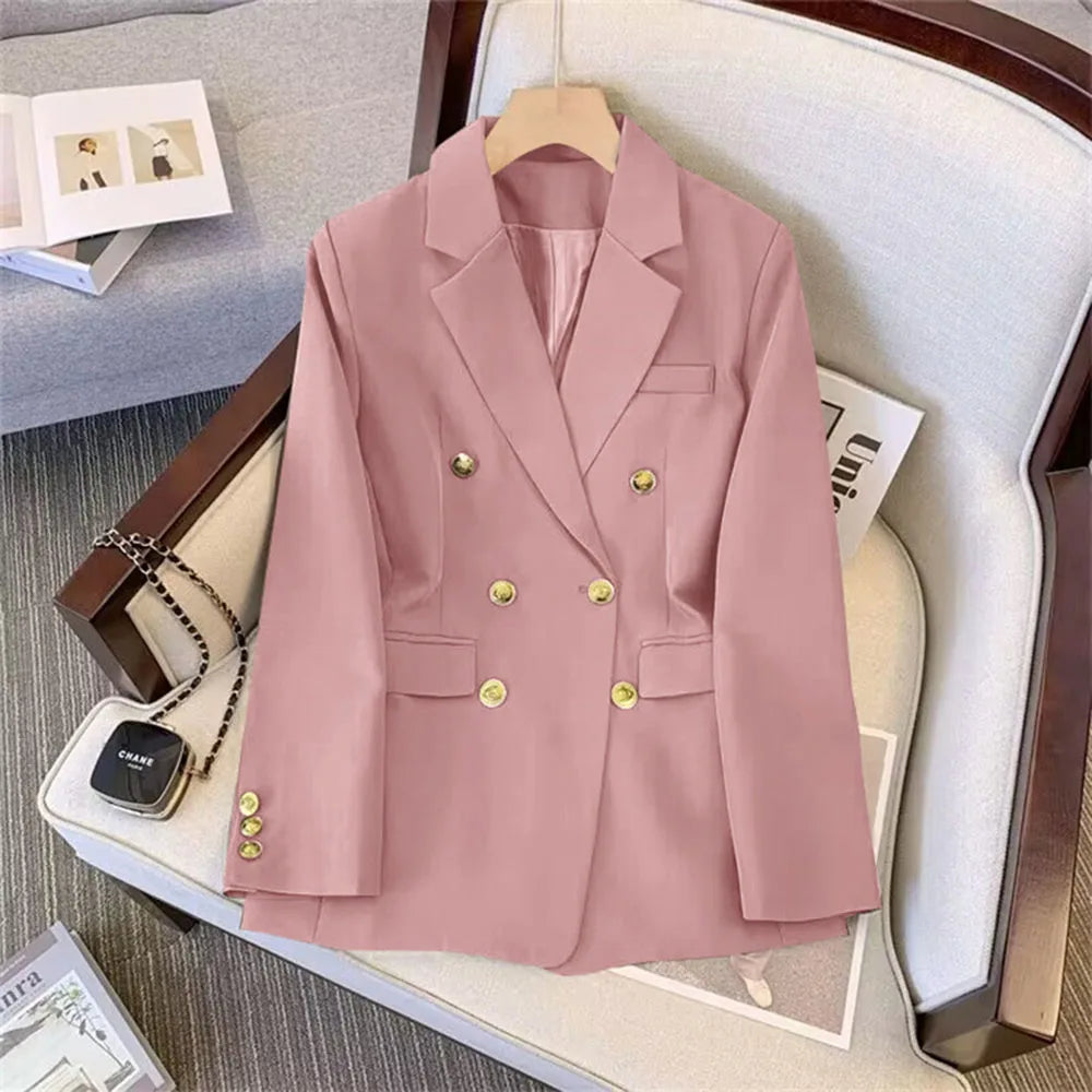 Casual Long Sleeve Slim Double Blazer Jackets