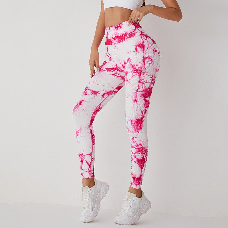 Seamless Tie Dye Yoga Pants Sports Leggings