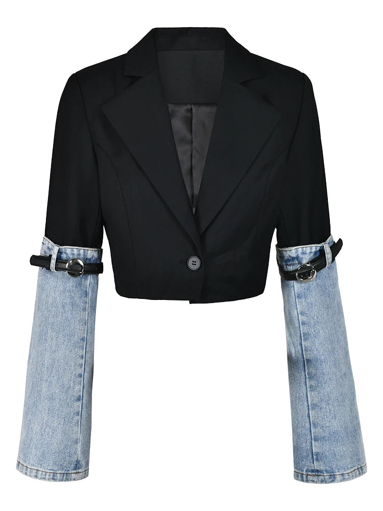 Denim Patchwork Blazer
