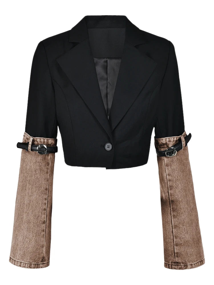 Denim Patchwork Blazer