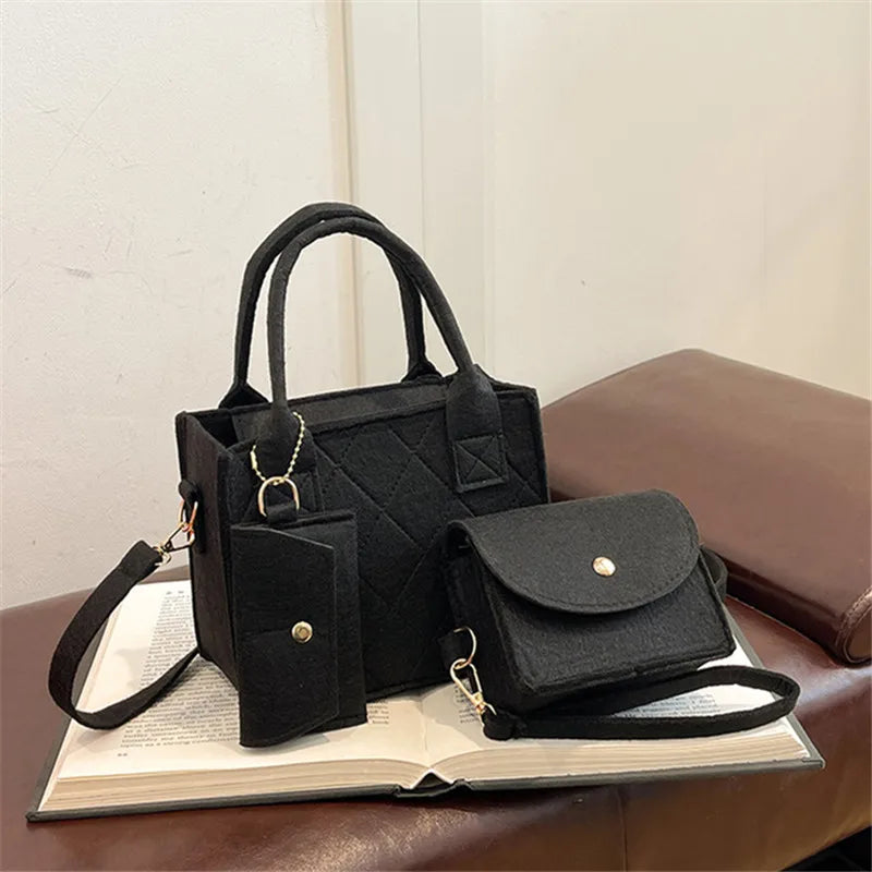 3pcs/set Embossed Stylish Crossbody Clutch and Wallet Shoulder Bag