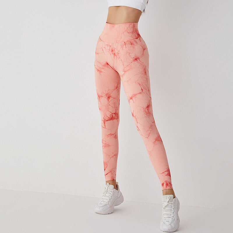 Seamless Tie Dye Yoga Pants Sports Leggings