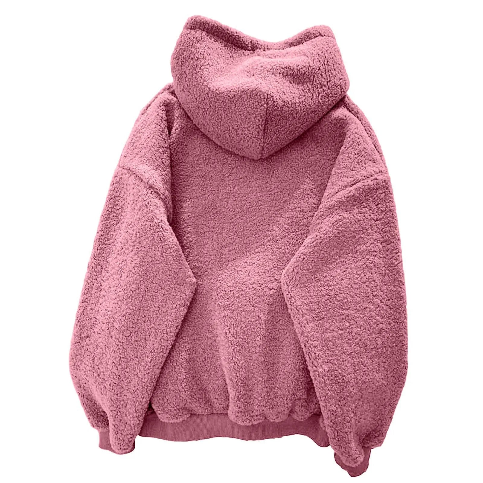 Fluffy Pullovers V Neck Fleece sweatshirt