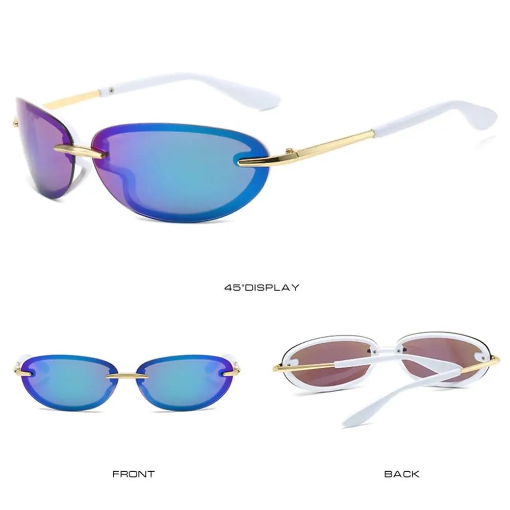 Futuristic Y2K Candy Color Rectangle Sunglasses