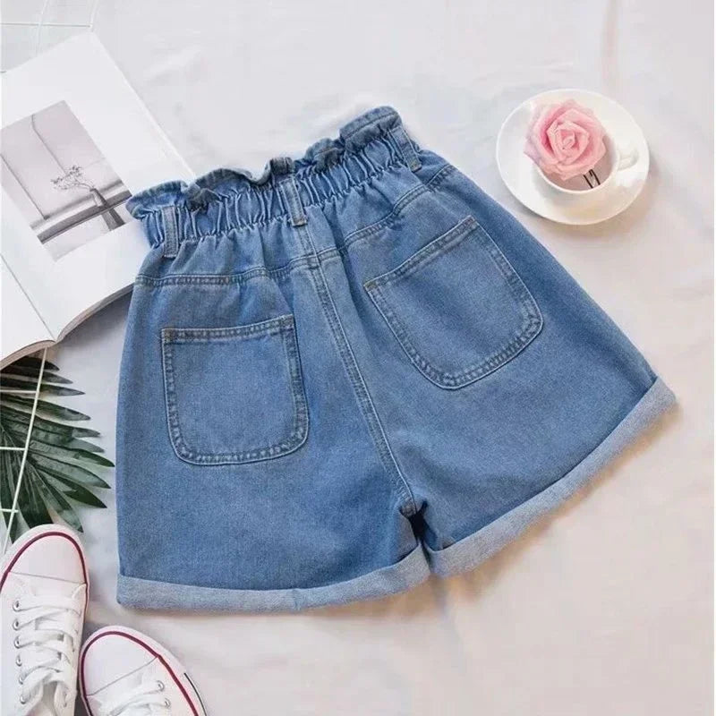 Elastic Waist Loose Casual Wide Leg Shorts for Women