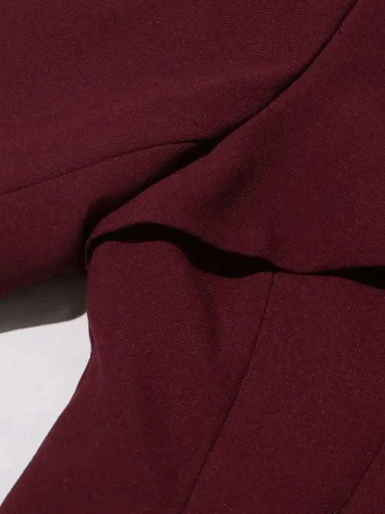 Shawl Design Notched Single Breasted Gathered Waist Coat
