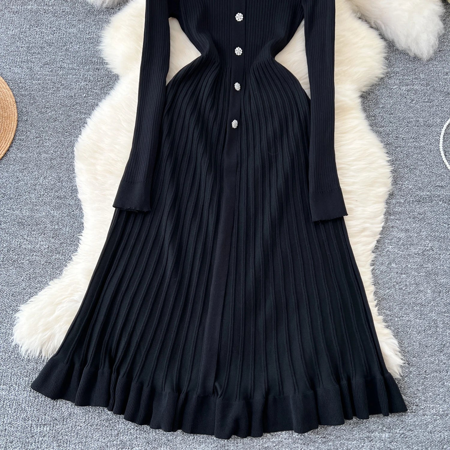 Autumn Knitting Sweater Dress