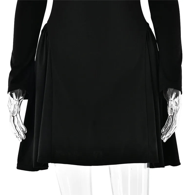 Long Sleeve A-line Pleated Dress