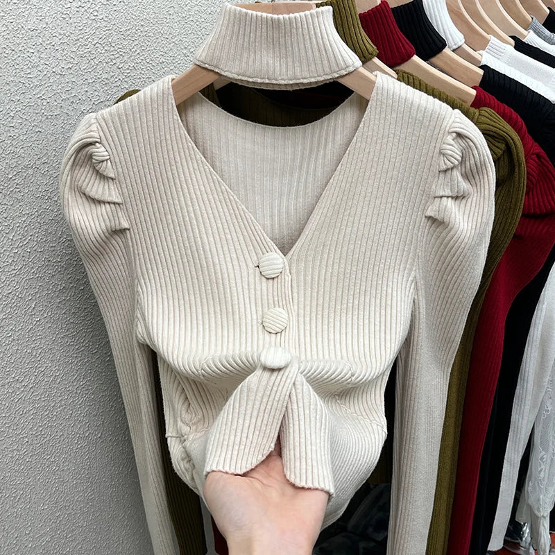 V-neck Halter for Autumn and Winter Top