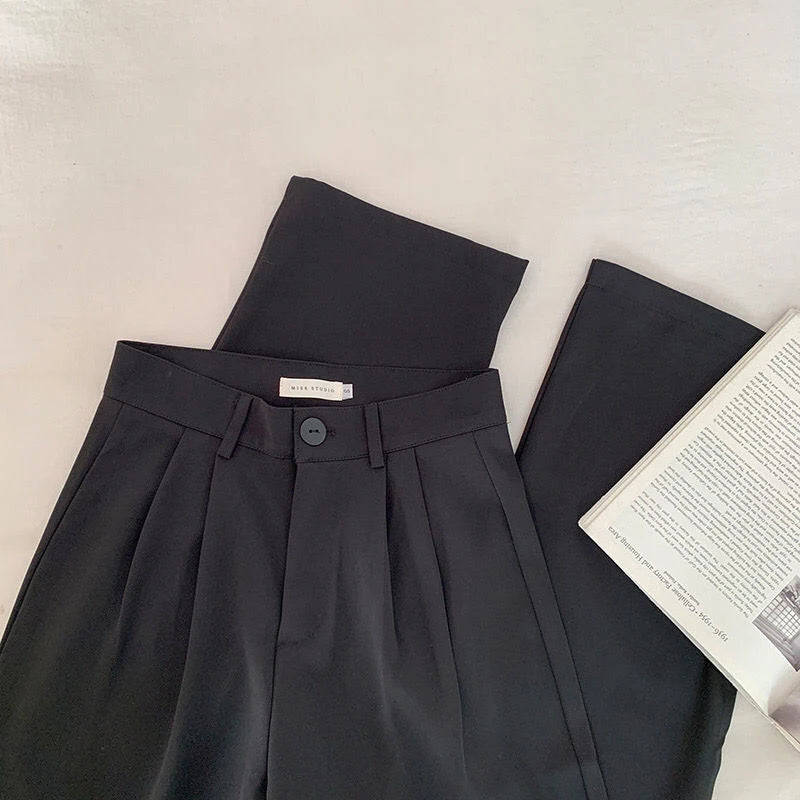 High Waist Trousers Casual Button Loose Pants