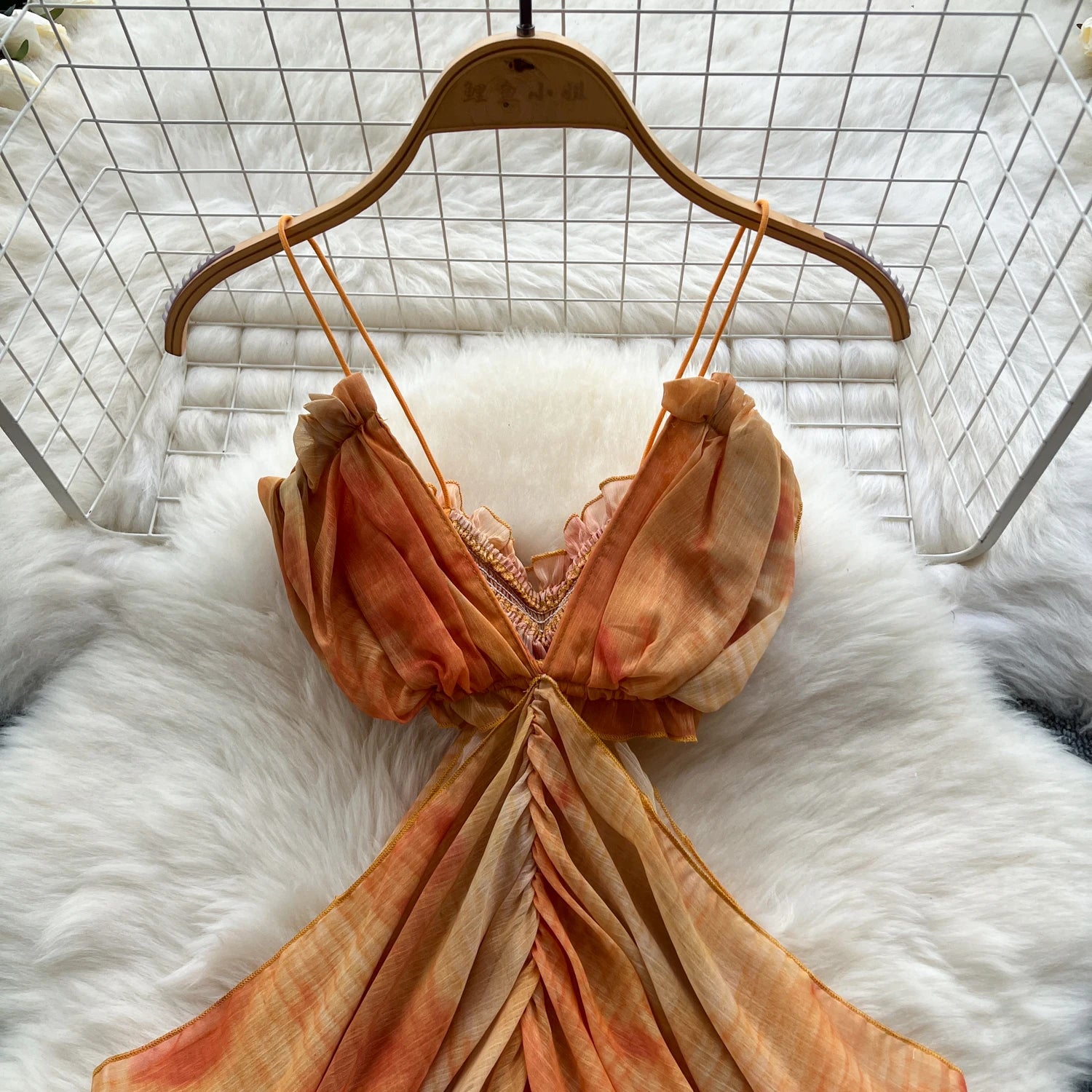 Backless Irregular Chic Tops+Skinny Satin Long Skirt Two Piece Set