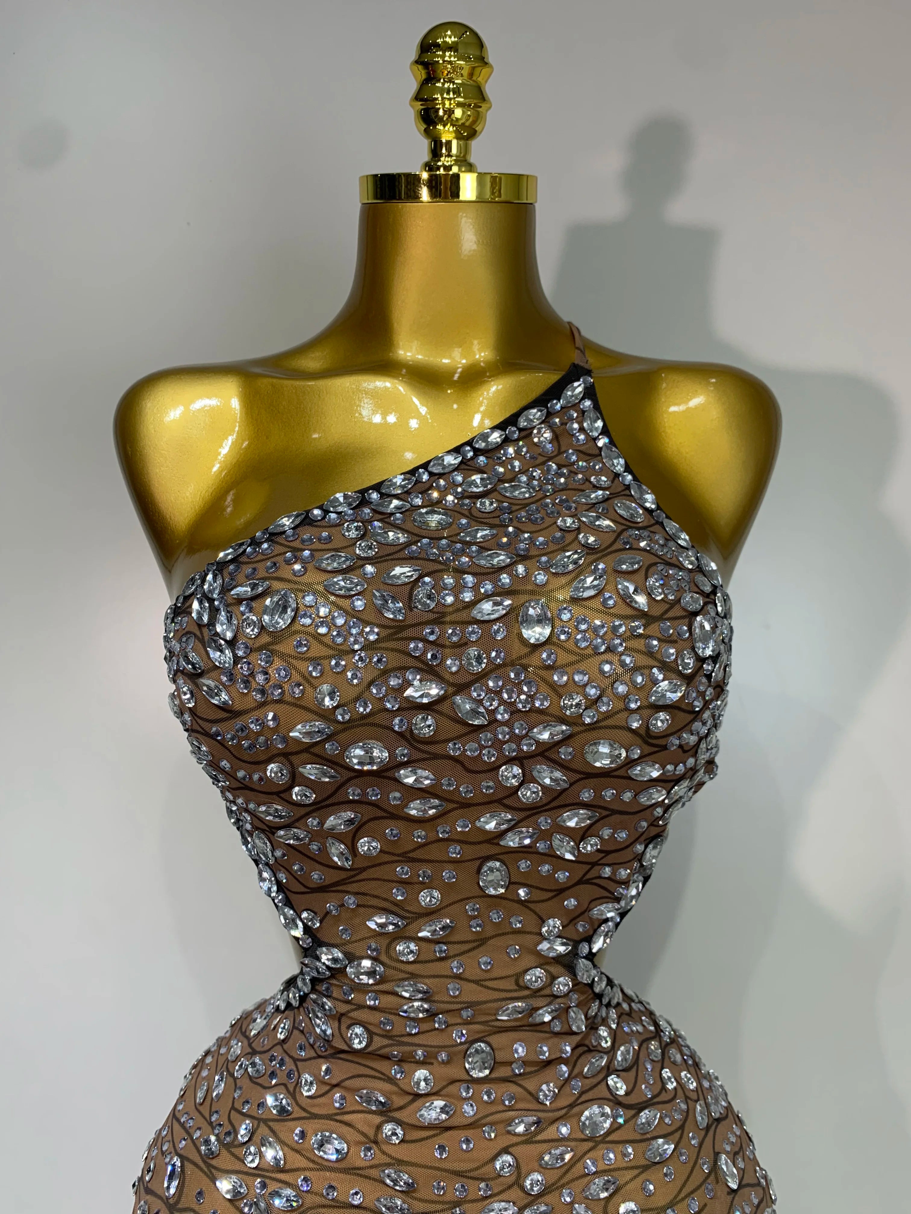 See Through Sparkly Diamond Dress