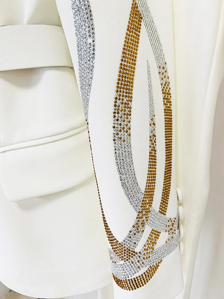 HIGH STREET Runway Diamonds Belted Blazer Flare Trousers Two Piece Set