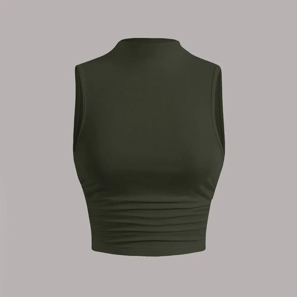 Sleeveless Crew Neck Tank Top
