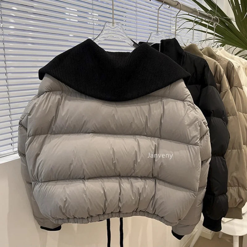 Fluffy Feather Puffer Duck Down Coat