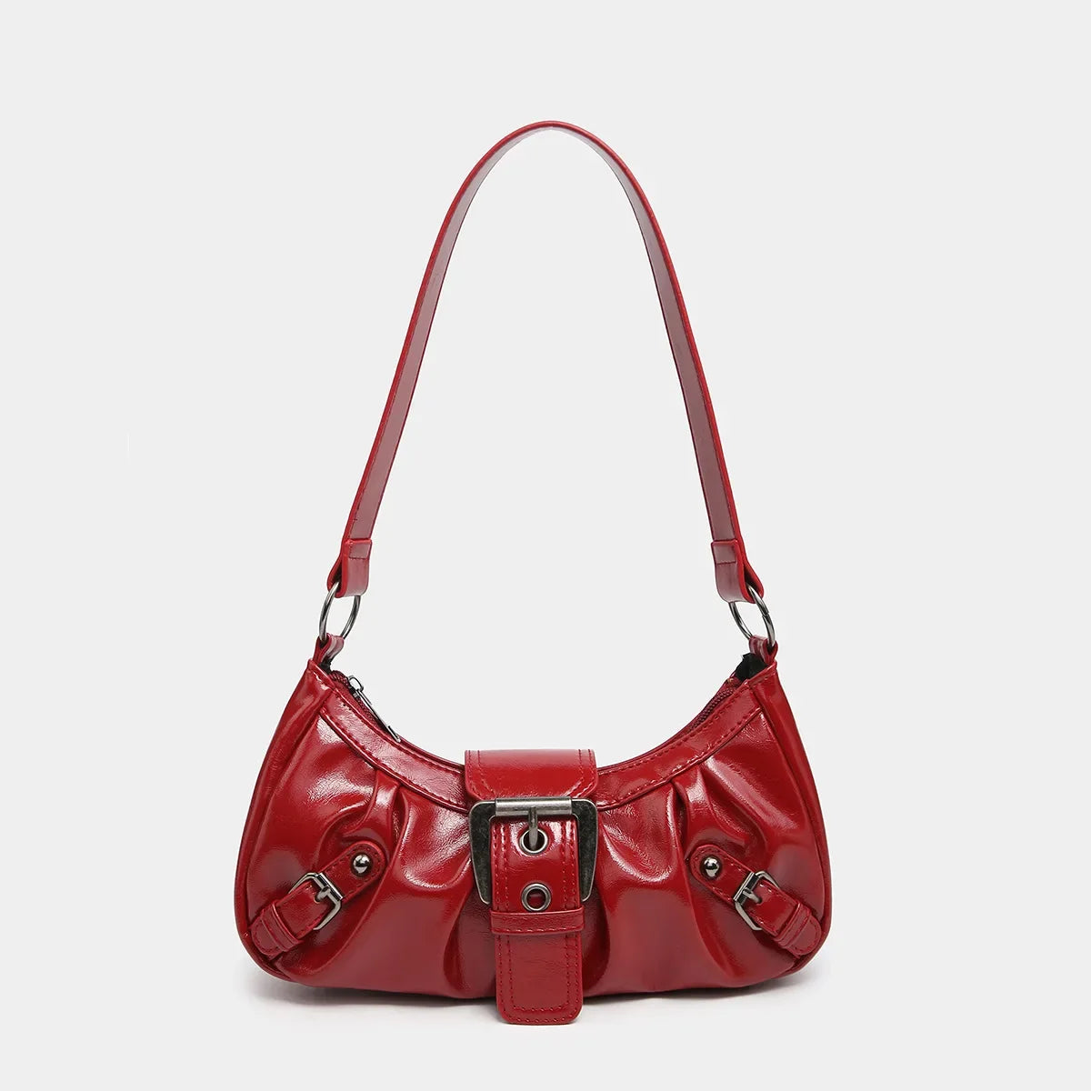 Vintage Leather Y2K Retro Rivet Belt Shoulder Handbag