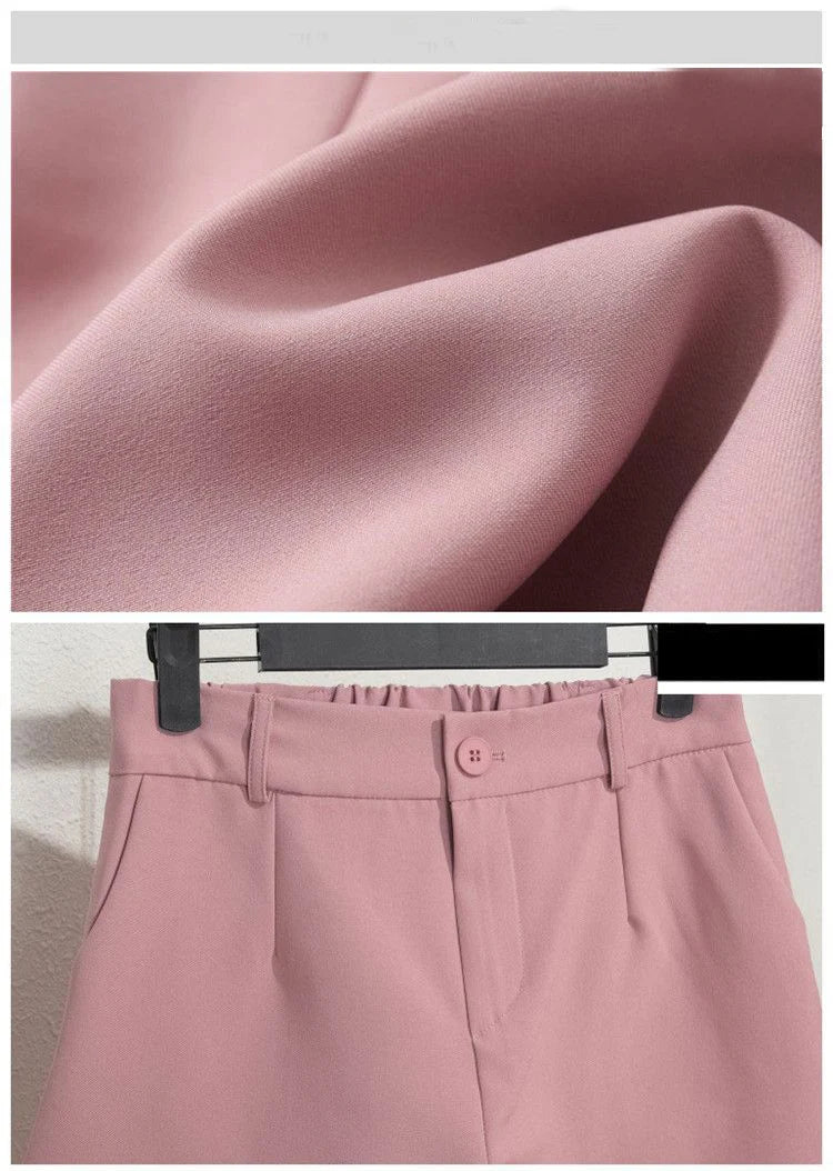 Solid Casual Elegant Office Lady Short Elastic Waist Basic All-match Loose Shorts
