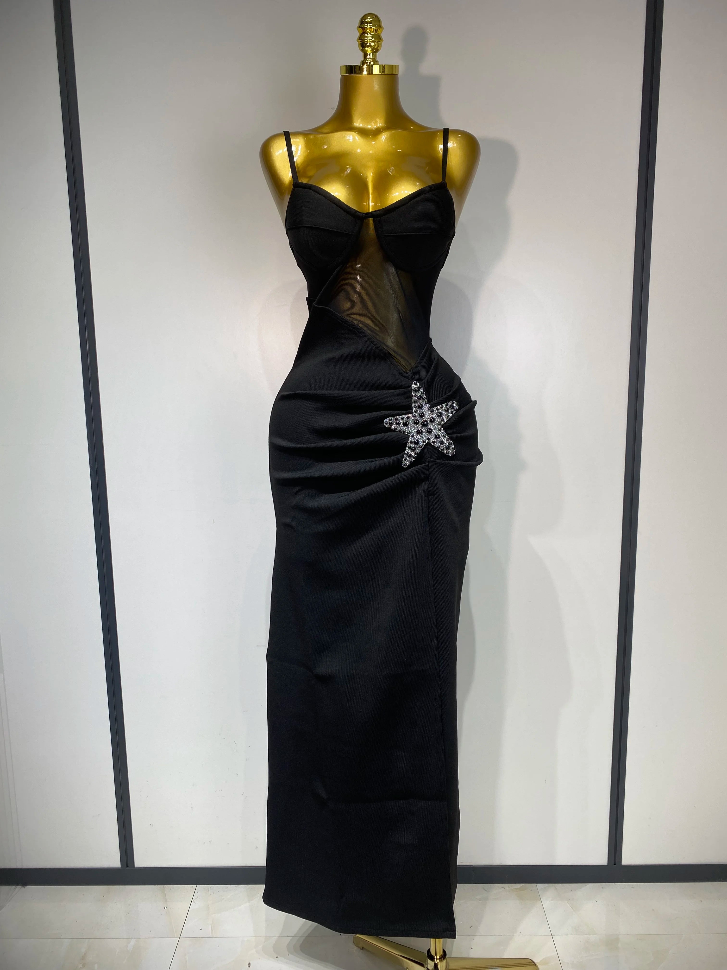 Starfish Decoration Bandage Luxury Birthday Prom Dress