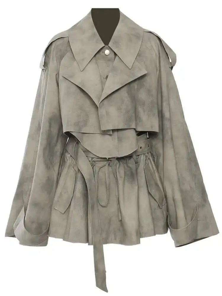 Autumn Winter Women Camouflage Print Single-breasted Coats + High Waist Bandage Skirts Suit