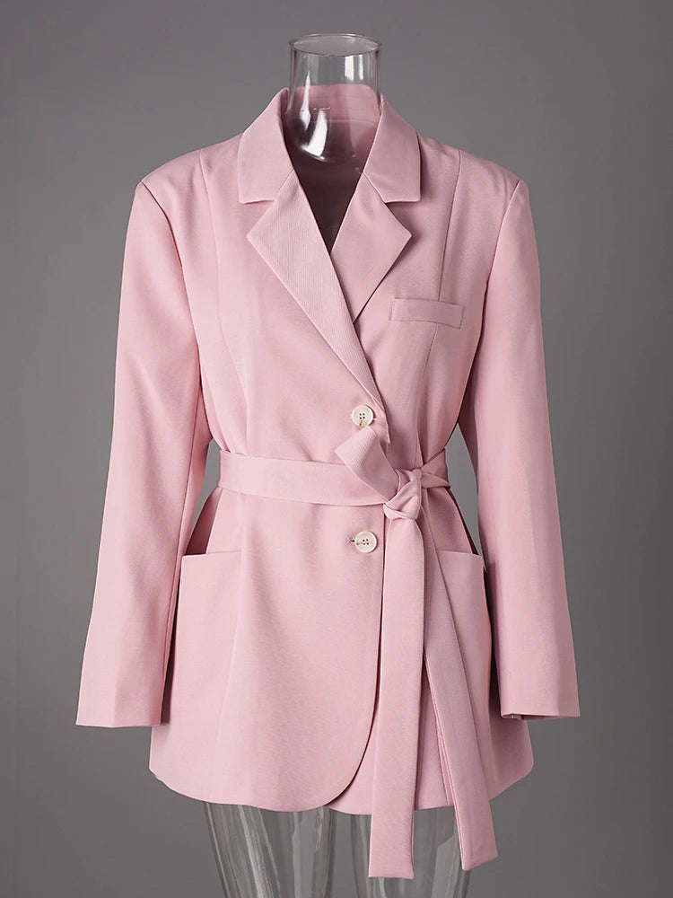 Elegant Lapel Long Sleeve Blazer Jacket