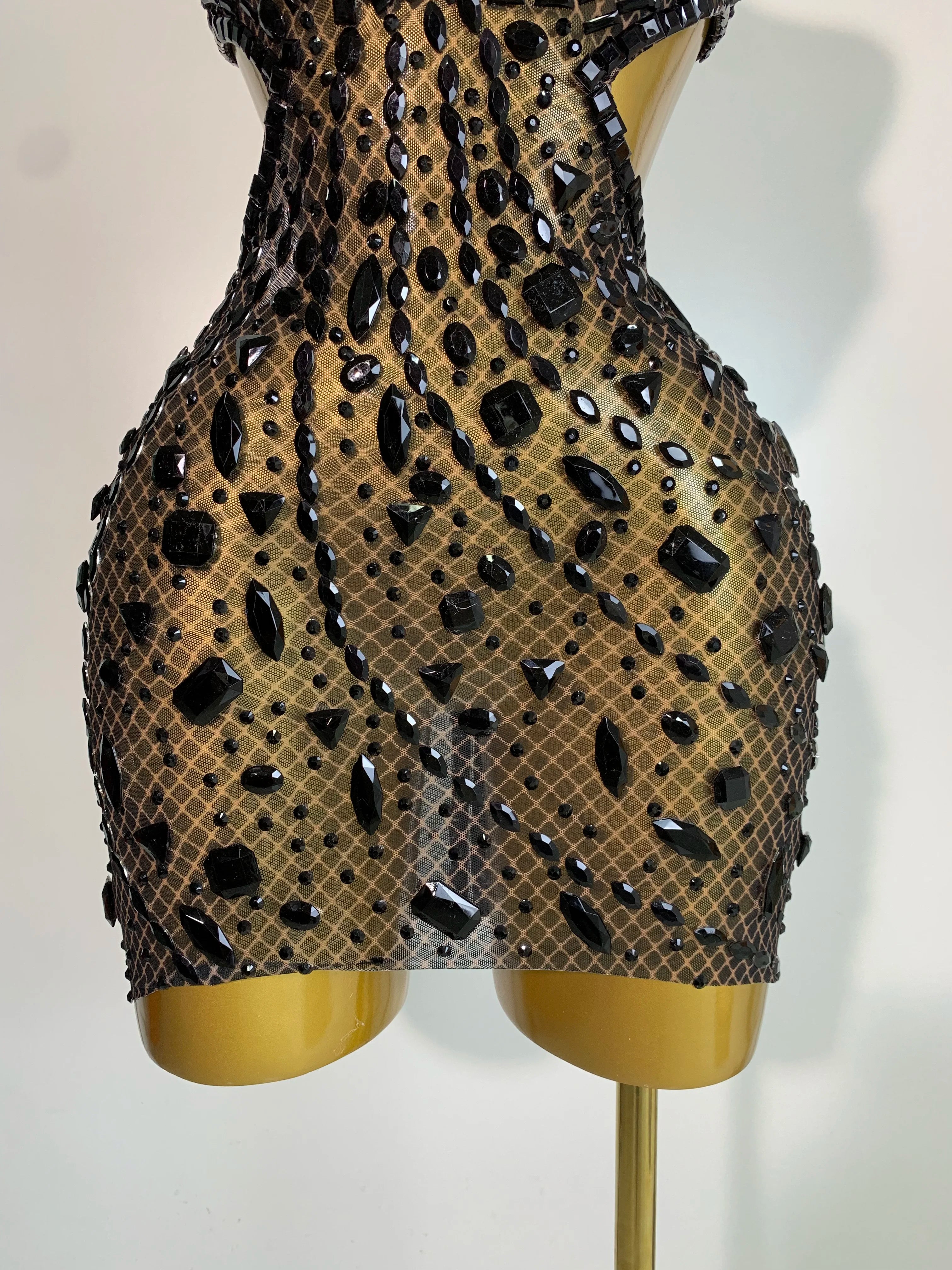 See Through Sparkly Diamond Dress