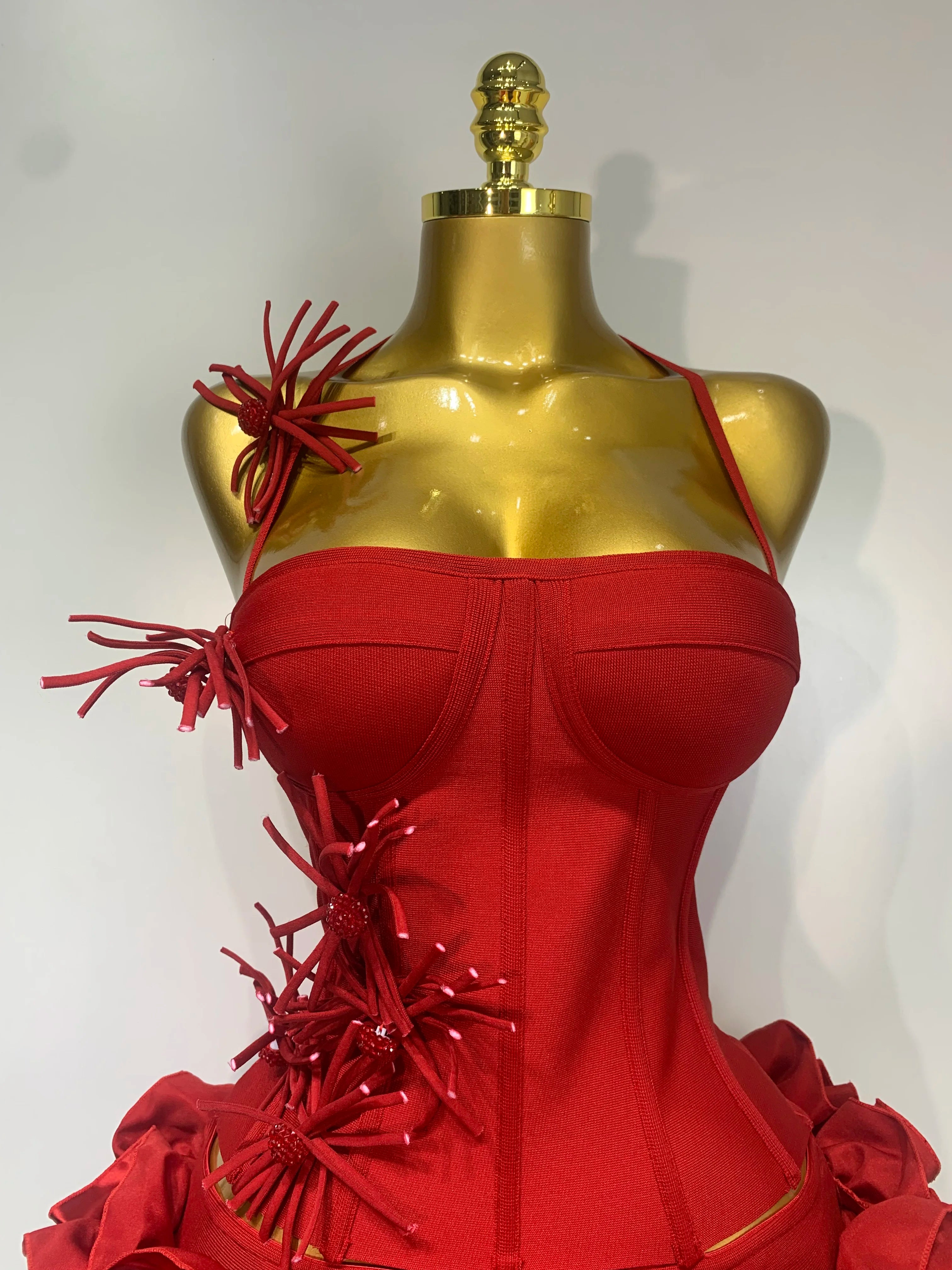 Elegant Luxury Halter Bandage Cocktail Dress