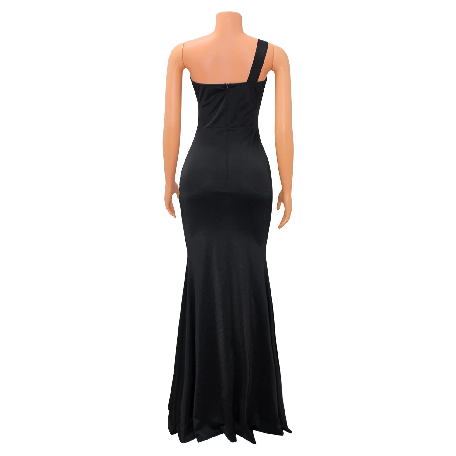 One Shoulder Skew Neck High Waist Floor Length Maxi Long Mermaid Dress