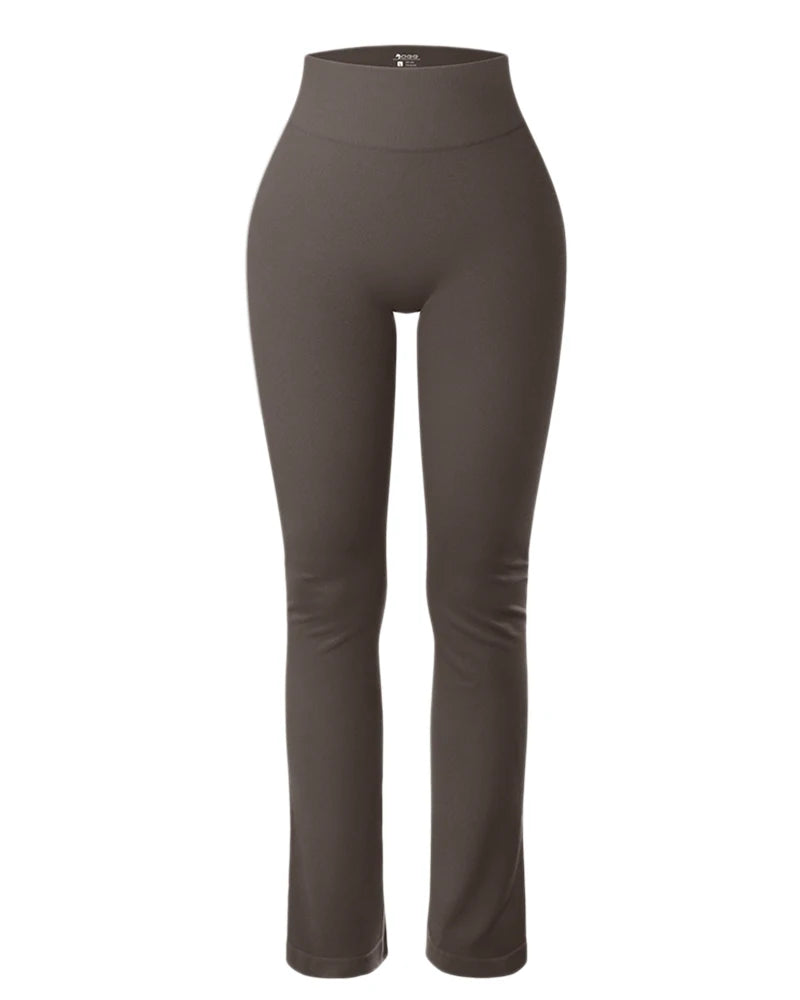 Solid Seamless Knit Yoga Flared Slim Casual Sports Leggings