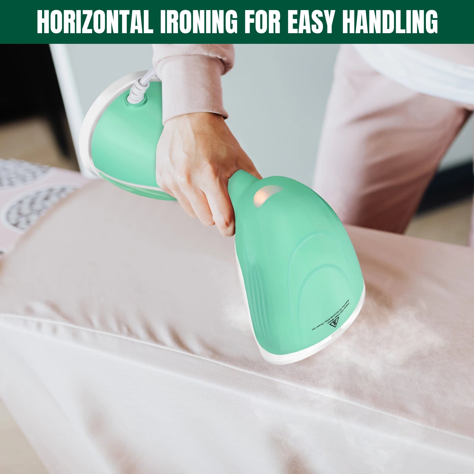 1500W Handheld Clothes Portable Steamer 300ml Water Tank, 30s Fast Heat-up, 27g/min, Stainless Steel Panel,1.5m Cable
