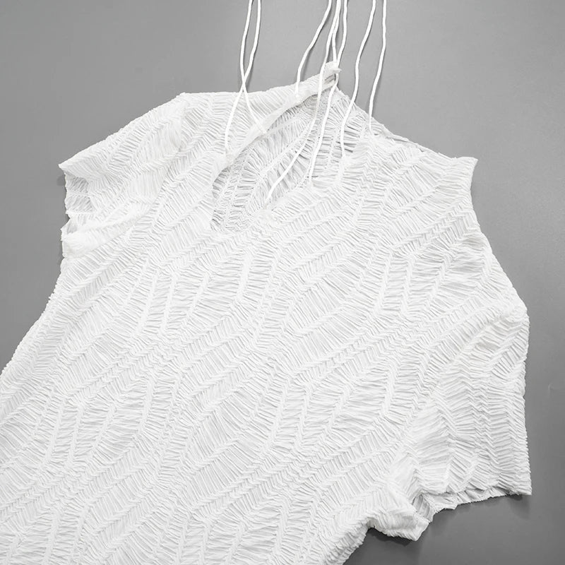 See Through Elegant Chic Y2K Shorts Sleeve Mini  Bodycon Dress