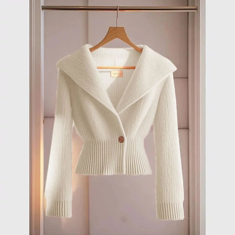 Slim Long-sleeved Knitted Sweater Jacket