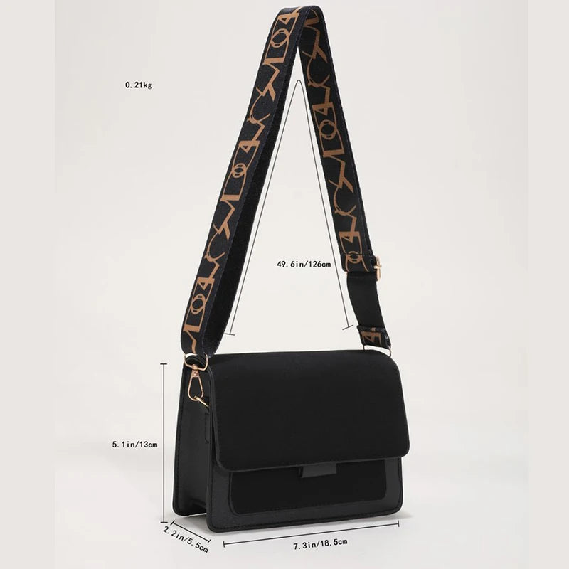 Small Classic Wide Straps Flap Crossbody Bags