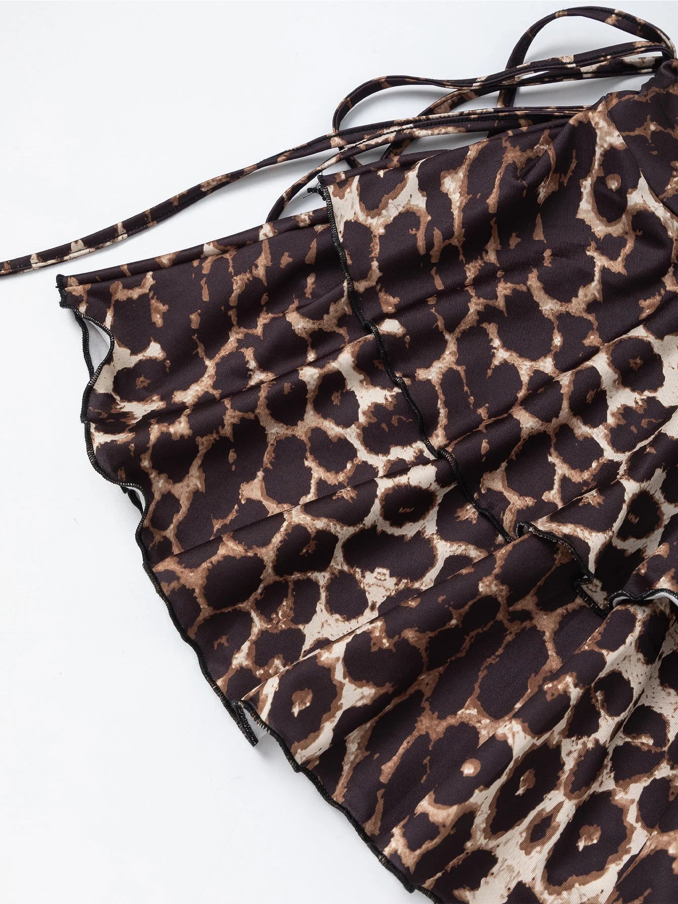 Leopard Print Skirt High Waist Slim Fit Elastic Waist Short Skirt