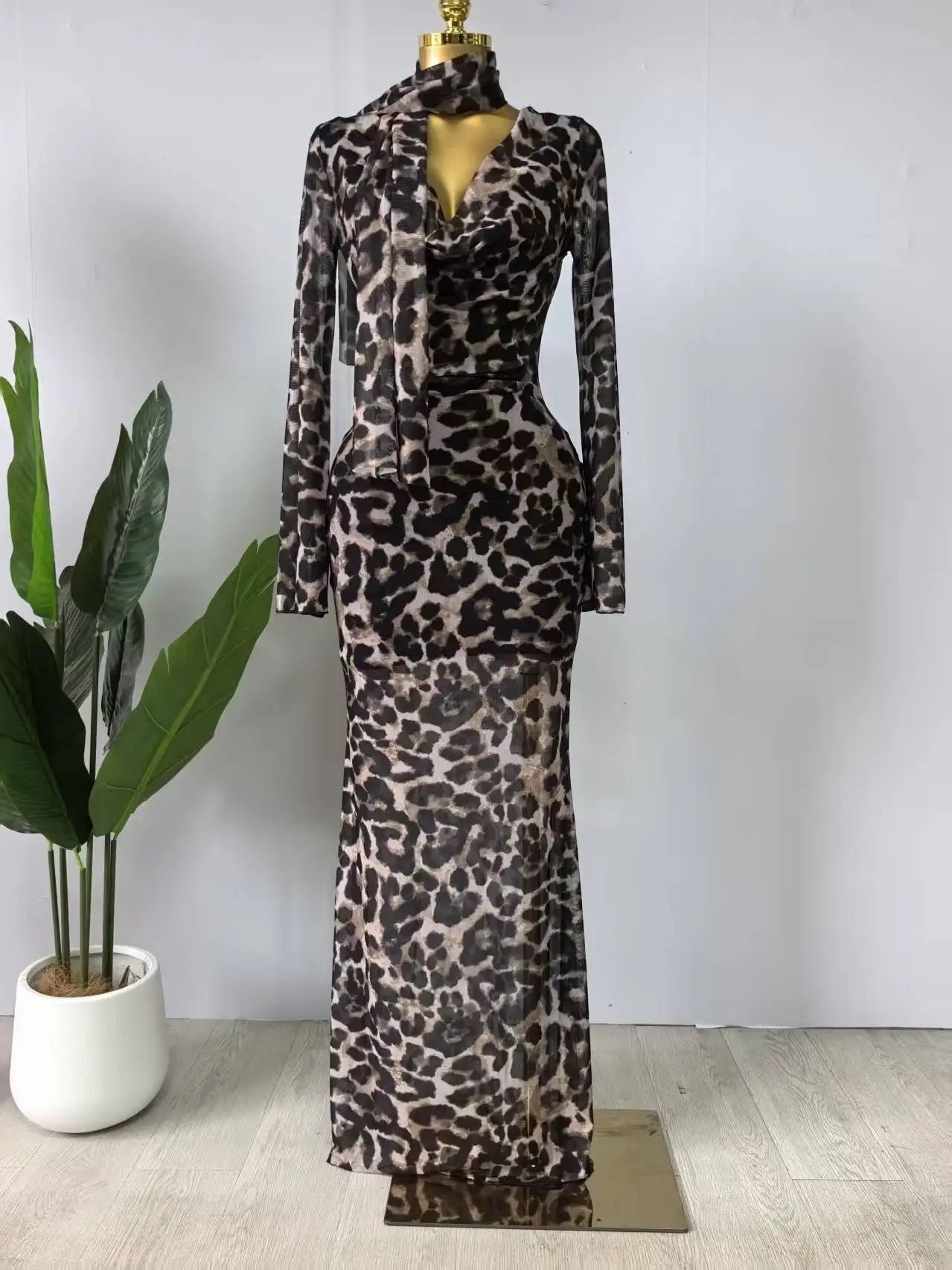 Leopard print Long Maxi Dress
