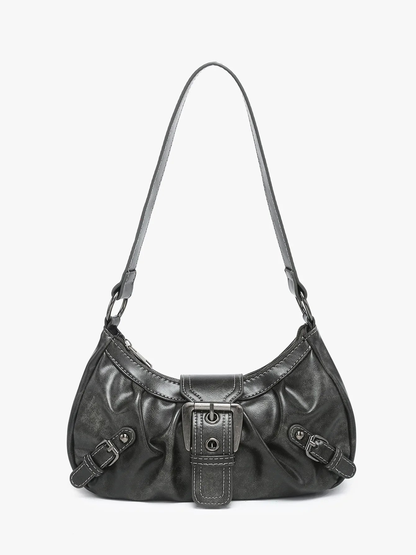 Vintage Leather Y2K Retro Rivet Belt Shoulder Handbag