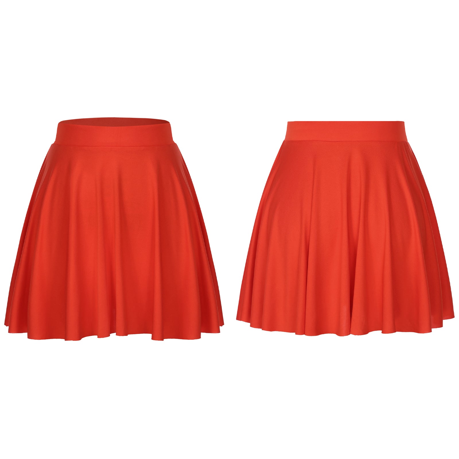 Elastic Waistband Flared Ruffles Skirts
