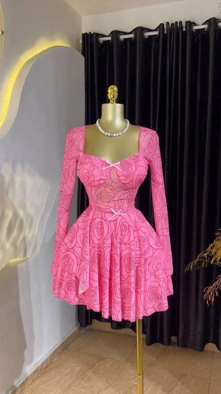 Elegant A Line Long Sleeves High Waist Bodycon Dress