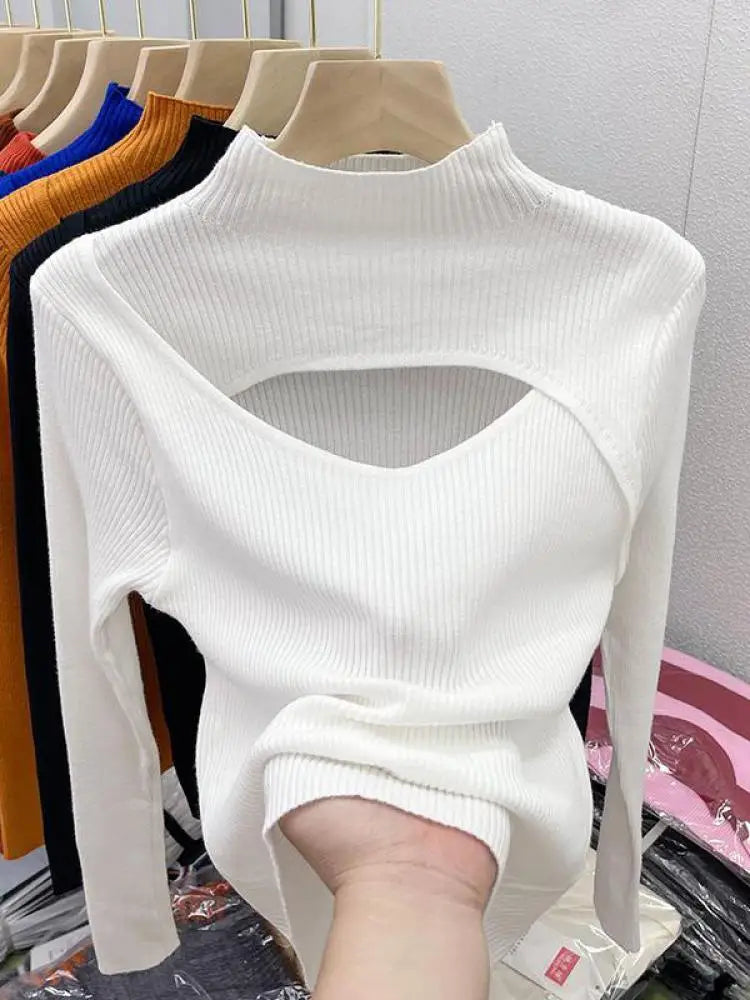 Hollow Out Slim Vintage Soft Warm Pull Pullover Knitted Sweater