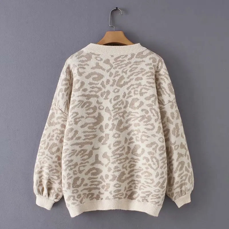 Leopard Knitted Sweater