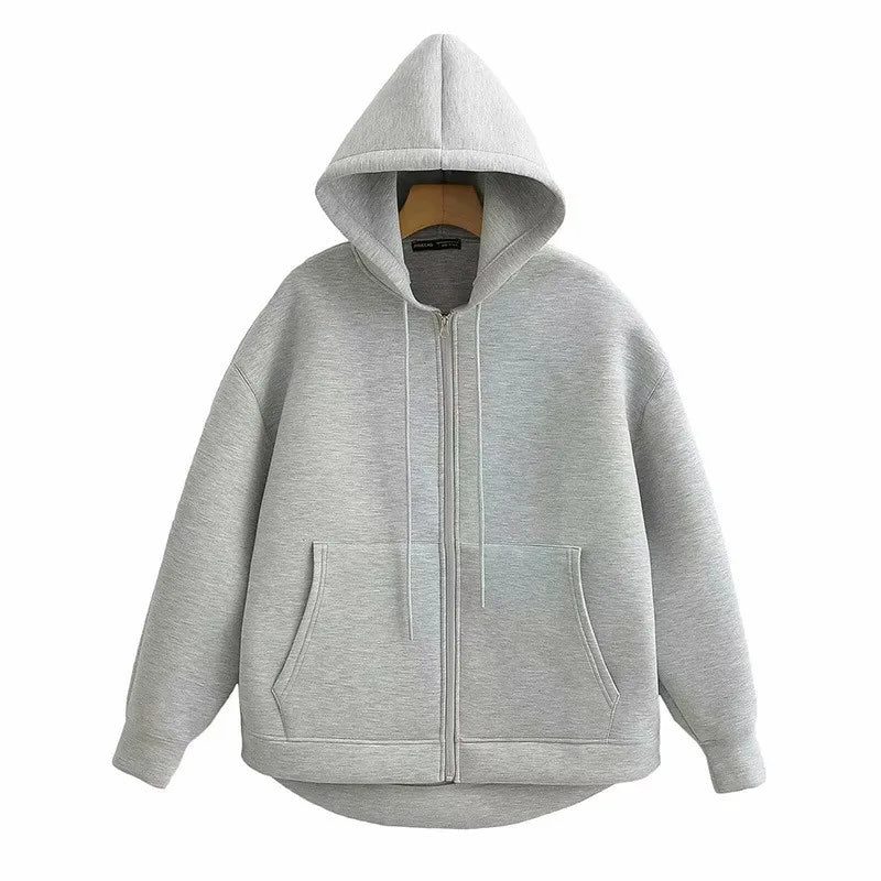 Long Sleeve Hooded Zipper Jacket