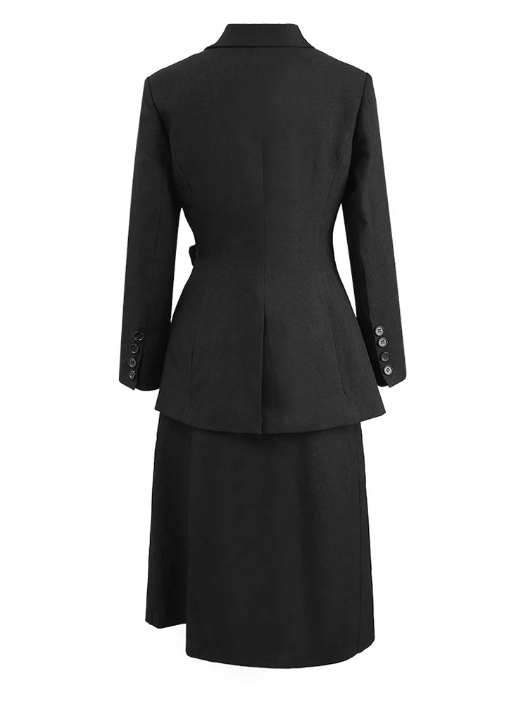Two Pieces Suit New Lapel Long Sleeve Women Suit