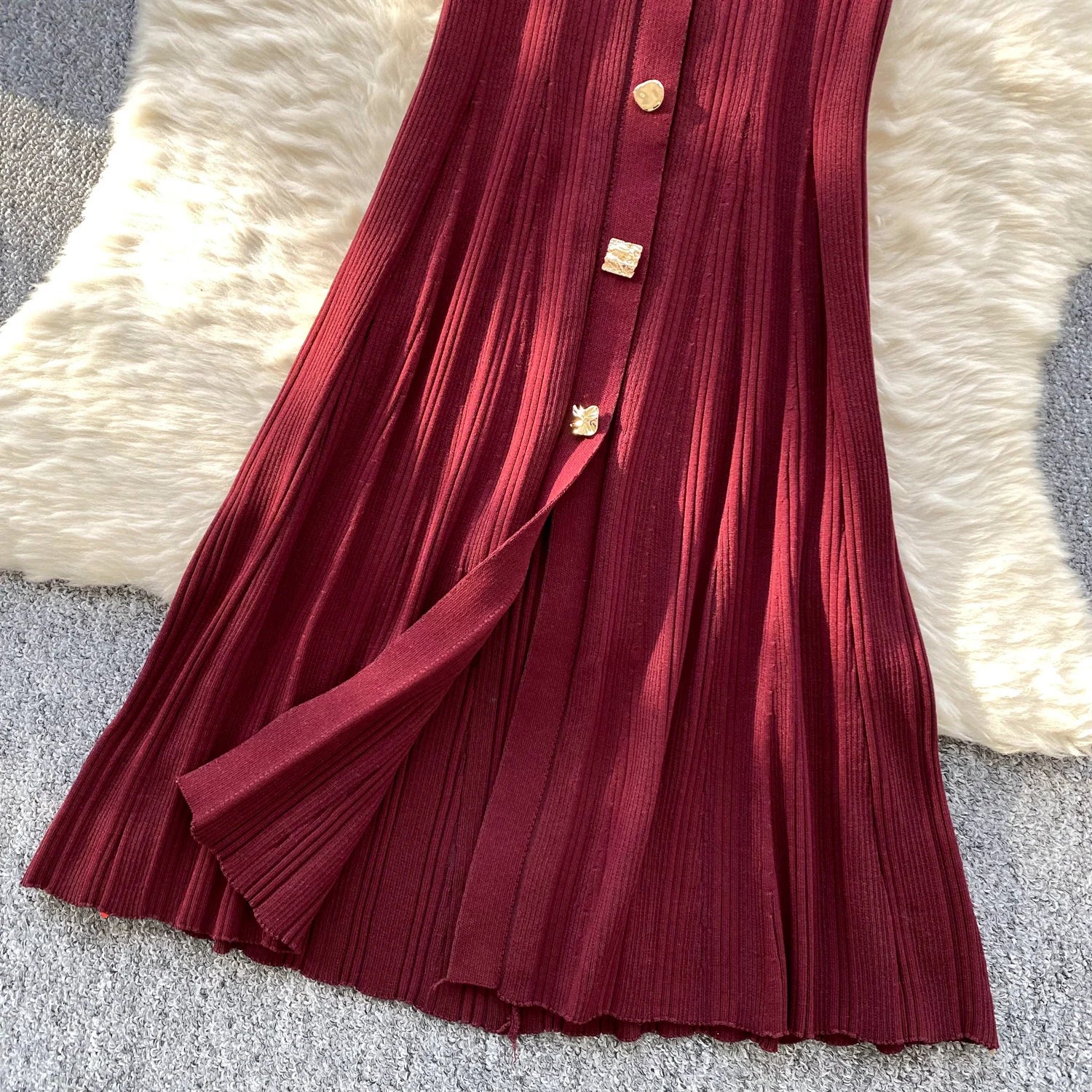 Elegant Office Lady Dress O Neck Sleeveless Knitted Bodycon Dress Sundress