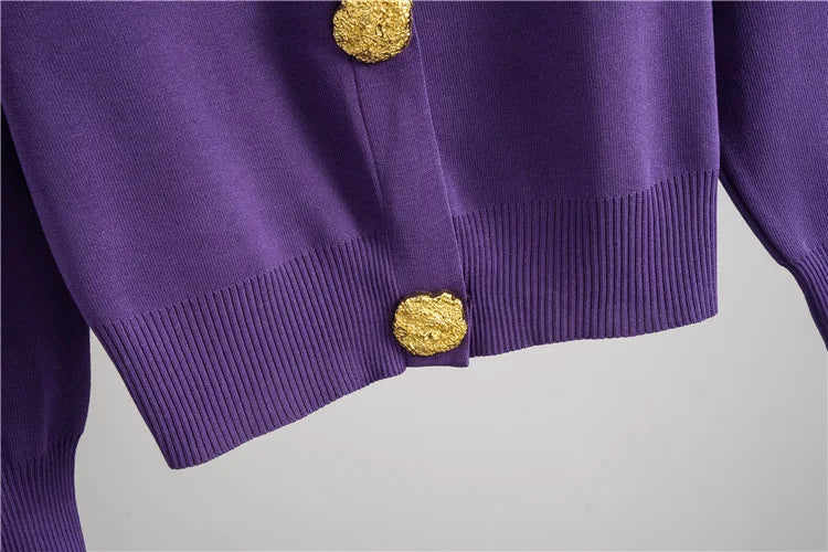 Elegant Slim Knitted 2 Piece Sets Sweater Tops High Waist Straight Pants Outfit