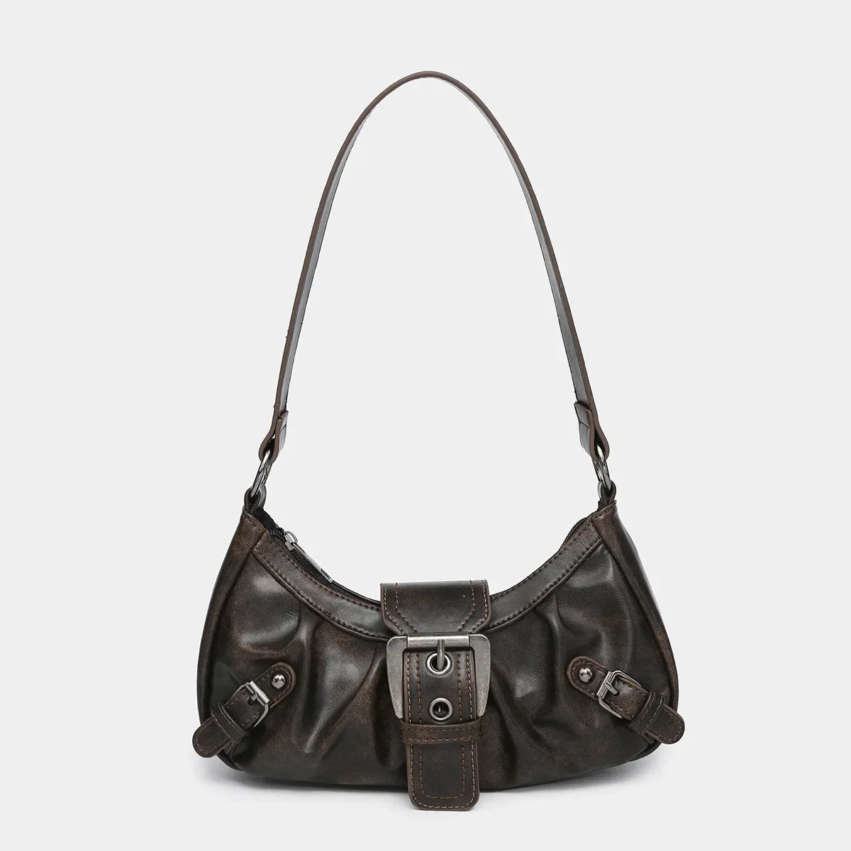 Vintage Leather Y2K Retro Rivet Belt Shoulder Handbag